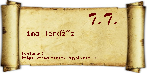 Tima Teréz névjegykártya